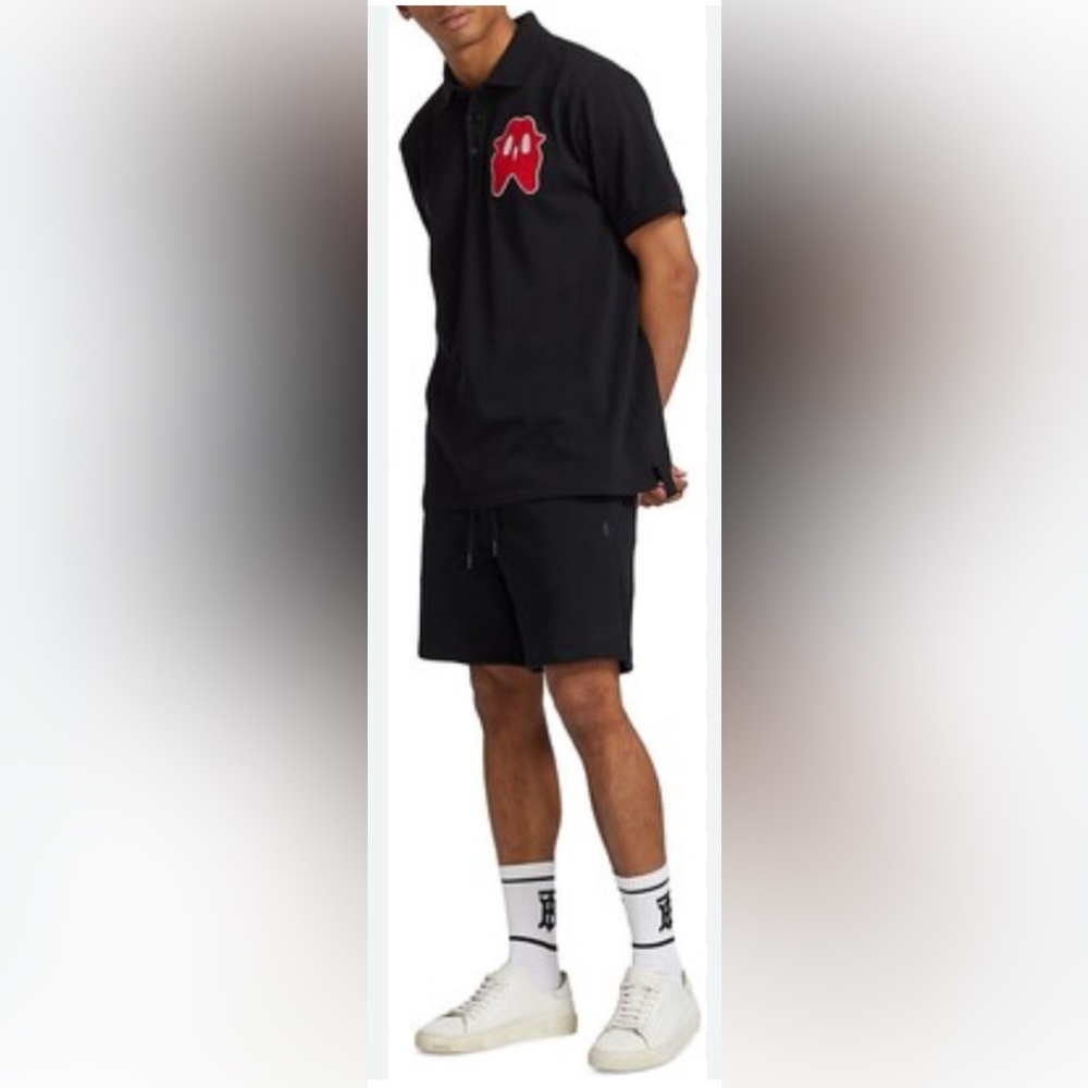 Burberry Men's Clarkbourne Monster Polo Shirt In Black. Men Size Small